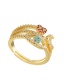 Fashion Gold Color Micro Inlaid Zircon Eyes Stars And Moon Ring