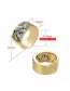 Fashion Gold Color Micro-set Geometric Open Ring