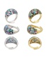 Fashion White Gold Micro-set Zircon Geometric Ring