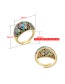 Fashion White Gold Micro-set Zircon Geometric Ring
