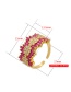 Fashion White Gold Oil Dripping Geometric Diamond Ring