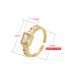 Fashion Small Rectangle Gold Color Micro-set Zircon Rectangular Open Ring