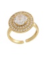 Fashion White Diamond Round Open Ring