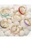 Fashion Pink Oil Dripping Round Open Ring