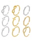 Fashion Oval White Gold Micro-set Openwork Geometric Open Ring