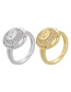Fashion White Gold Round Moon Open Ring
