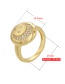 Fashion White Gold Round Moon Open Ring