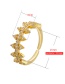 Fashion White Gold Zircon Leaf Open Ring