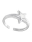 Fashion White Gold Micro Inlaid Five-pointed Star Ring