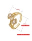 Fashion Gold Color Slightly Inlaid Snake-shaped Three-tier Ring