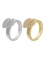 Fashion White Gold Love Zircon Open Ring