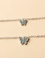 Fashion Gold Color-2 Crystal Butterfly Pendant Necklace