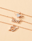 Fashion Gold Color Love Wings Crystal Alphabet Multi-layer Necklace