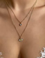 Fashion Gold Color Diamond Eye Double Layer Necklace