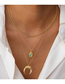Fashion Gold Color Gold Plated Moon Paragraph Multi-layer Necklace