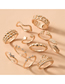 Fashion Gold Color Diamond Chain Leaves Ring Set