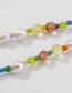Fashion Color Contrasting Shaped Pearl Rice Bead Necklace