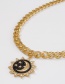 Fashion Gold Color Alloy Diamond Star And Moon Chain Necklace