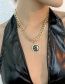 Fashion Gold Color Alloy Diamond Star And Moon Chain Necklace