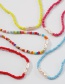 Fashion Blue Alloy Resin Colorful Rice Bead Necklace