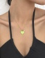 Fashion Green Alloy Imitation Diamond Drop Oil Love Necklace