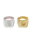 Fashion Gold+silver Color Geometric Square Fingerprint Ring Set