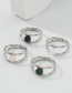 Fashion Green Geometric Bead Double Ring