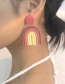 Fashion Red+yellow Contrasting Color Soft Clay U-shaped Alloy Earrings