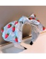 Fashion Strawberry Oversized Bow Strawberry Headband With Big Bow In Silver Grey Leather