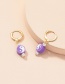 Fashion Purple Soft Pottery Gossip Ear Ring