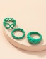Fashion Green Suit Thread Hollow Ring Set