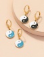 Fashion Blue And White Alloy Oil Drop Earrings