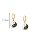 Fashion Black And White Alloy Oil Drop Earrings