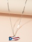 Fashion Silver Color Alloy Dripping Oil Flag Necklace