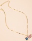 Fashion Gold Color Alloy Dripping Oil Flag Necklace