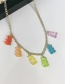 Fashion Colorful Bear Necklace Cartoon Bear Necklace