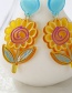 Fashion Yellow Sunflower Earrings Acrylic Sunflower Stud Earrings