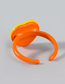 Fashion Orange Alloy Inlaid Acrylic Heart-shaped Ring