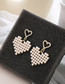 Fashion Gold Color Diamond Love Pearl Earrings