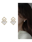 Fashion Gold Color Square Diamond Earrings