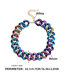 Fashion Purple Ab Color Alloy Resin Chain Necklace