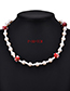 Fashion White Pearl Glass Rice Beads Flower Bead Necklace