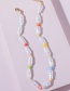 Fashion White Imitation Pearl Rice Beads Braided Flower Beaded Necklace