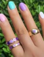 Fashion Purple Dripping Heart-shaped Ring Set