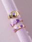 Fashion Purple Dripping Heart-shaped Ring Set