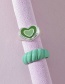 Fashion Green Dripping Thread Heart-shaped Ring Set