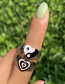 Fashion Purple Oil Drop Double Contrast Color Heart-shaped Tai Chi Ring