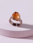 Fashion Yellow Copper Clad Stone Ring