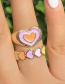 Fashion Purple Peach Heart Drop Oil Ring Set