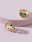Fashion Green Peach Heart Drop Oil Ring Set